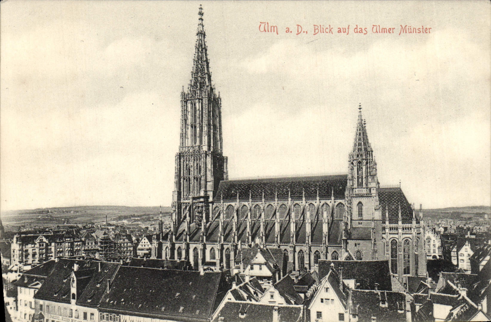 VINTAGE POSTCARD Ulm HAS D Blick Auf Das Ulmer Munster