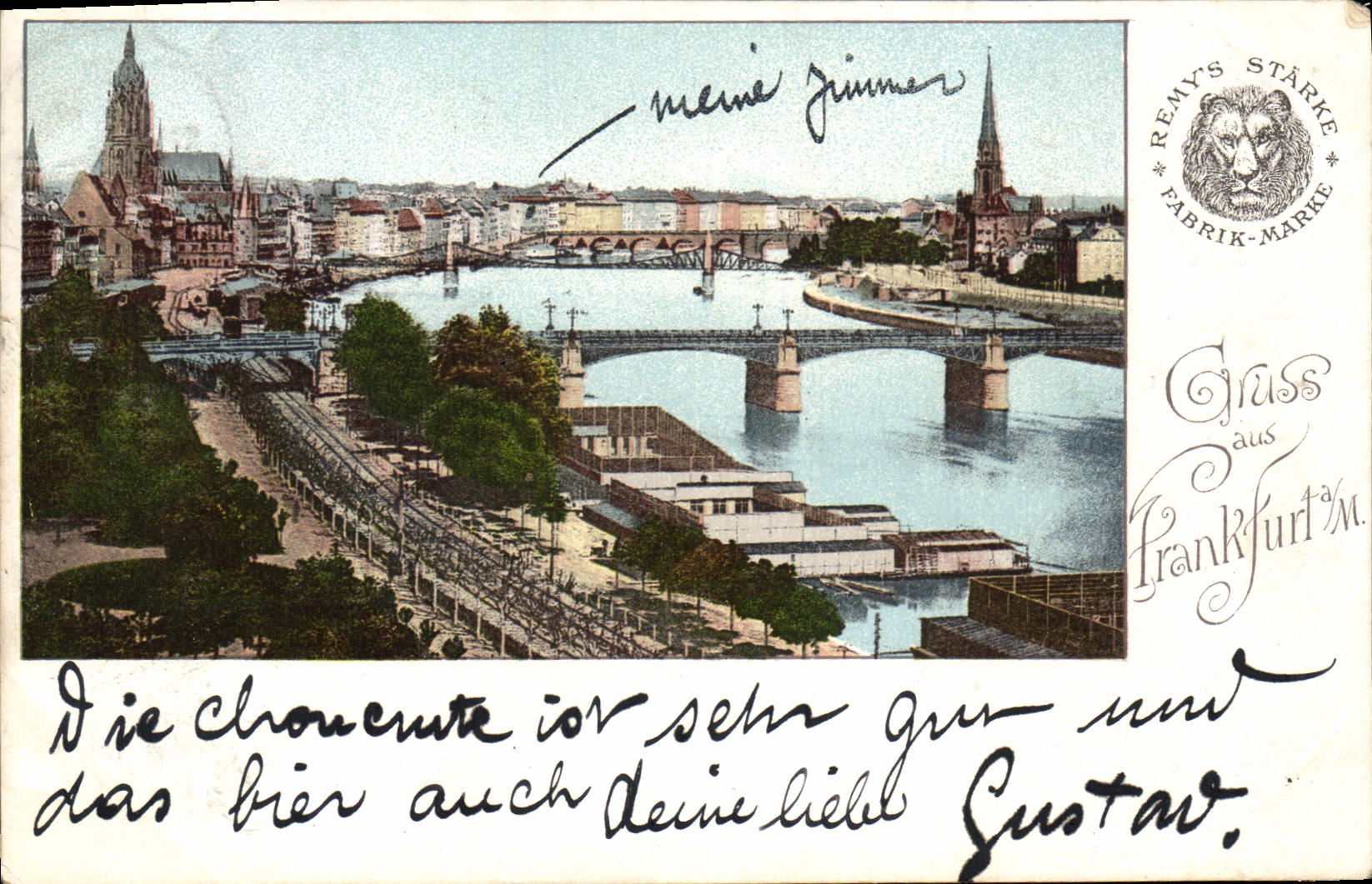 CPA Gruss Aus Frankfurt A M lion CArte 1898