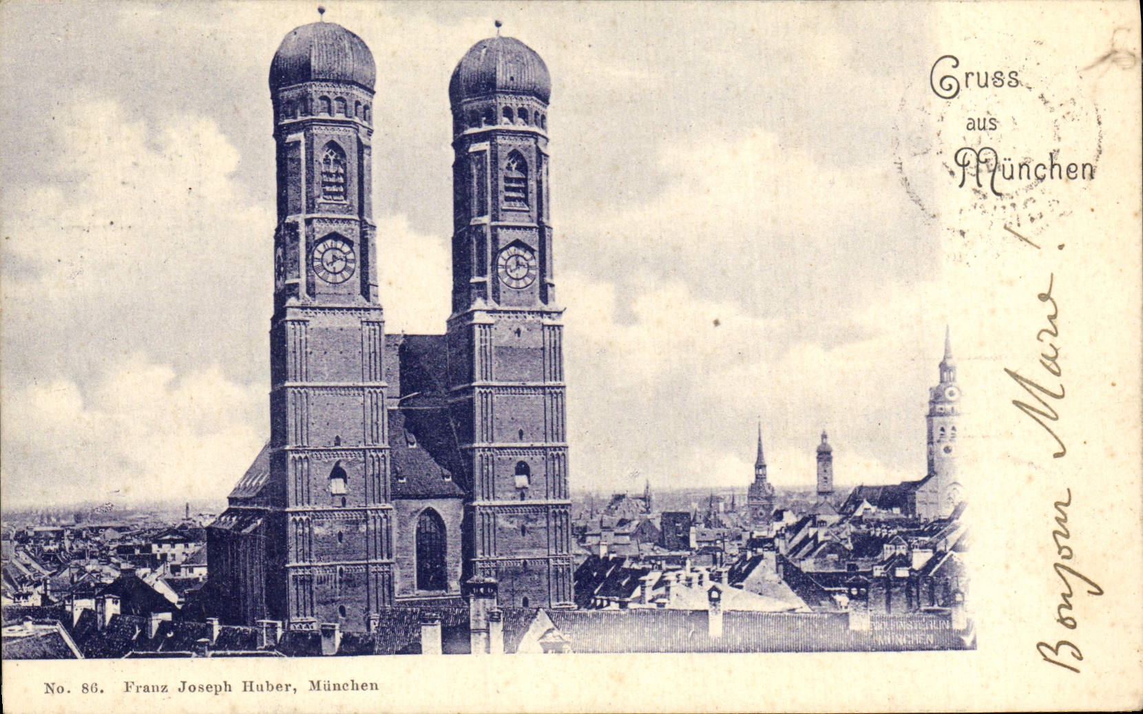 VINTAGE POSTCARD Gruss Aus Munchen Chart 1899