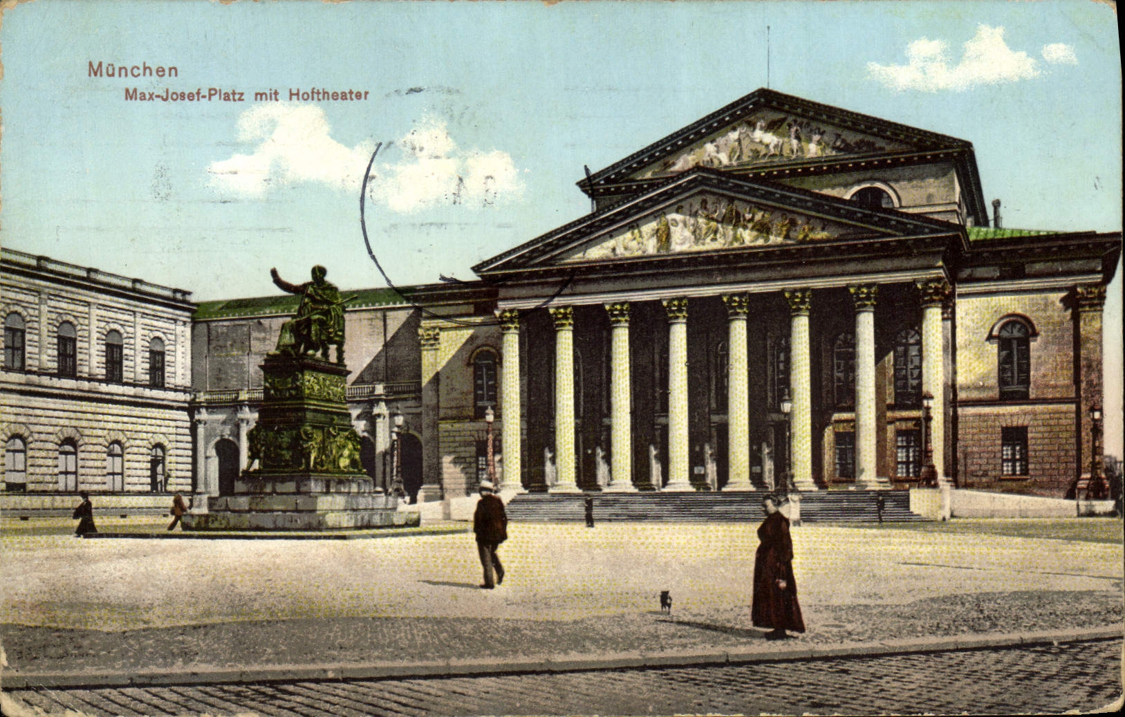 CPA Munchen Max Josef Platz Mit Hoftheater