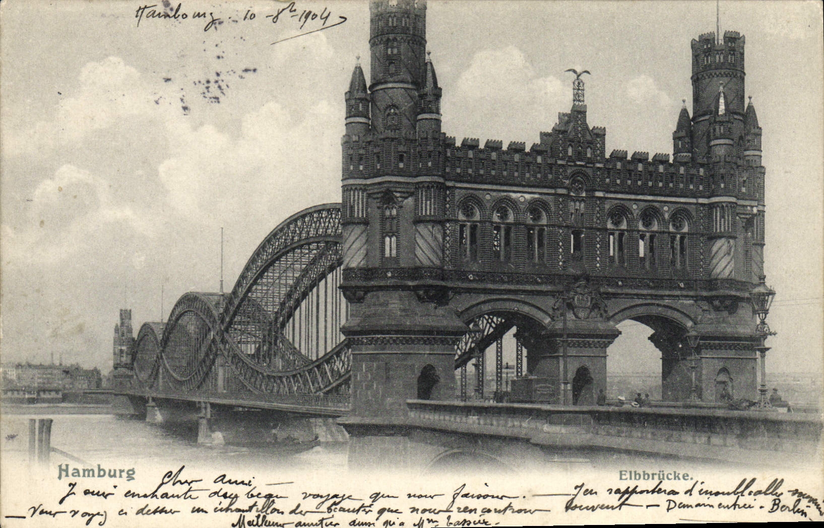 VINTAGE POSTCARD Hamburg Elbbrucke