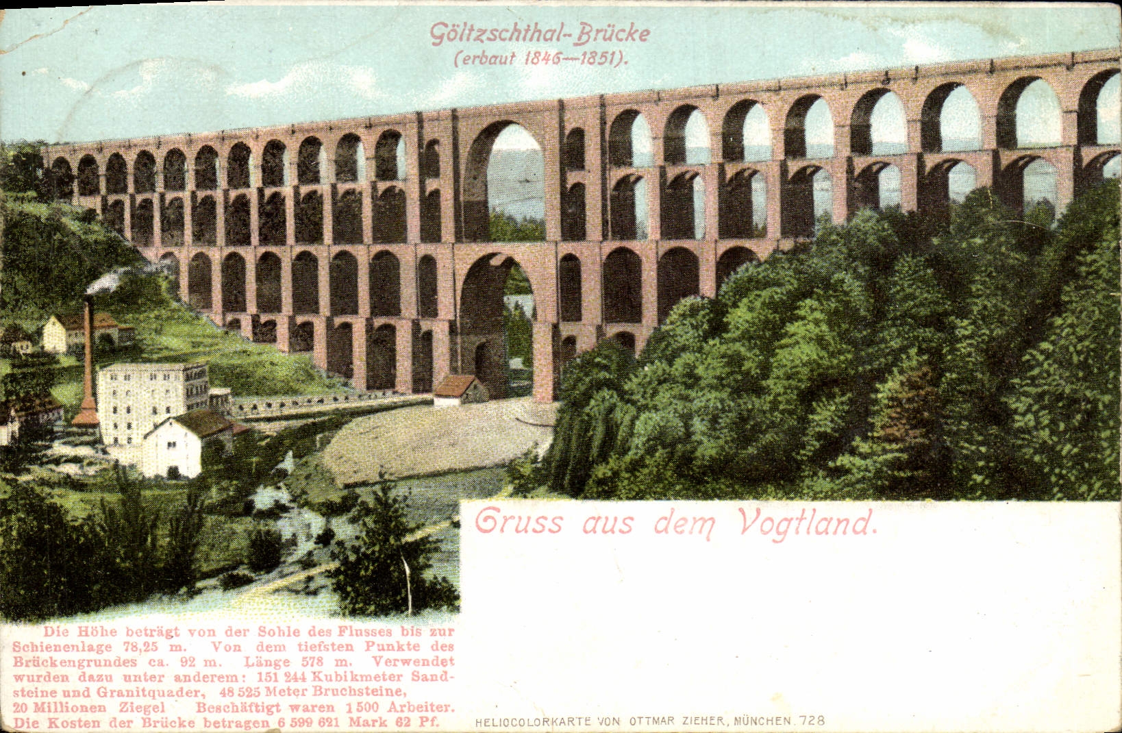 CPA Goltzschthal Brucke Gruss Aus Dem Vogtland