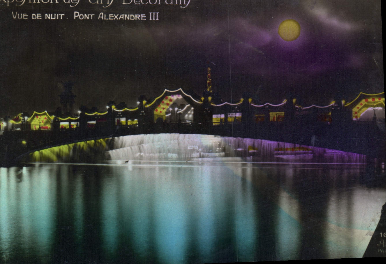 CPA Paris Exposition des Arts Decoratifs Vue De Nuit Pont Alexandre III