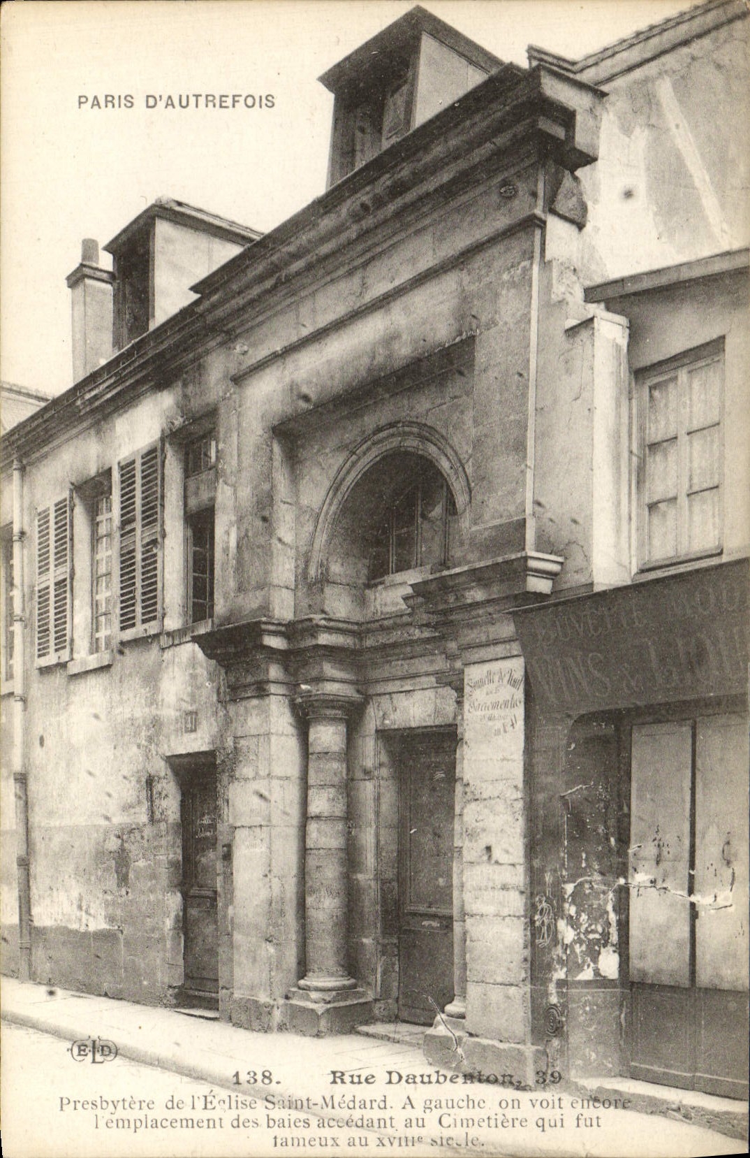 CPA Paris d'Autrefois Rue Daubenton Presbytere De l'Eglise Saint Medard