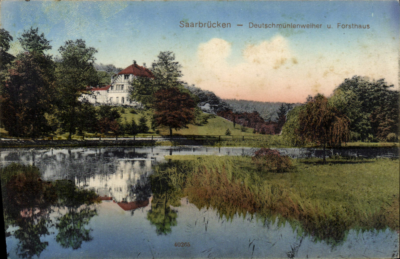 VINTAGE POSTCARD Saarbrucken Deutschmunienweihet U Forsthaus