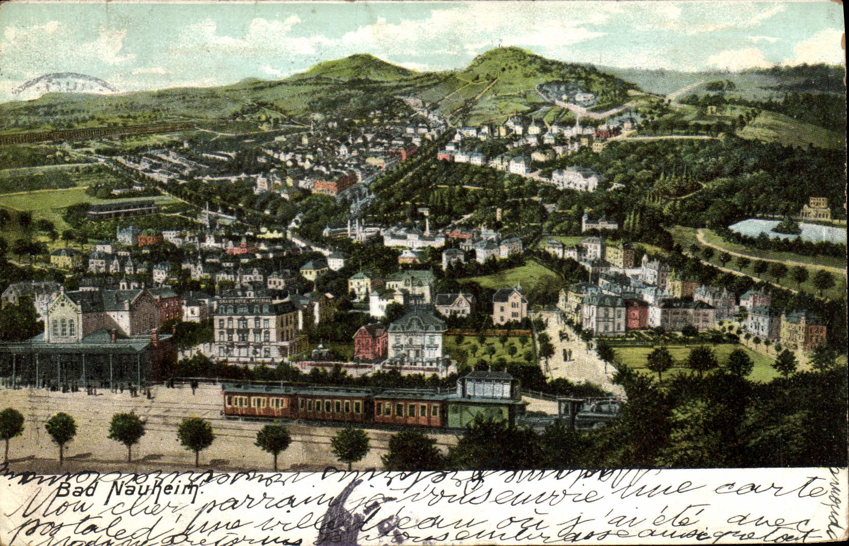VINTAGE POSTCARD Bad Nauheim Train