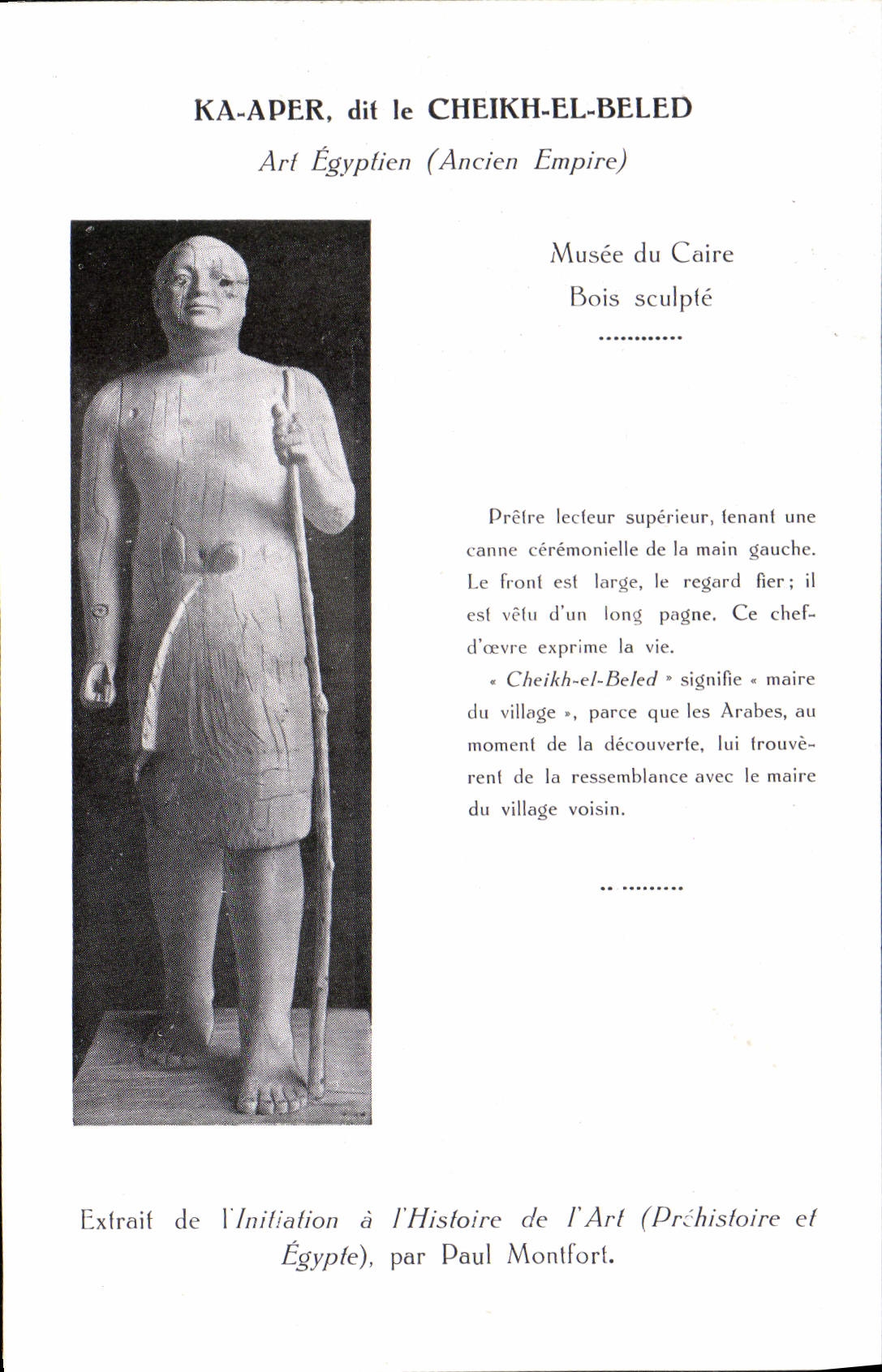 CPA Ka Aper Dit Le Cheikh El Beled Art Egyptien Musee Du Caire Bois Sculpte Egypte