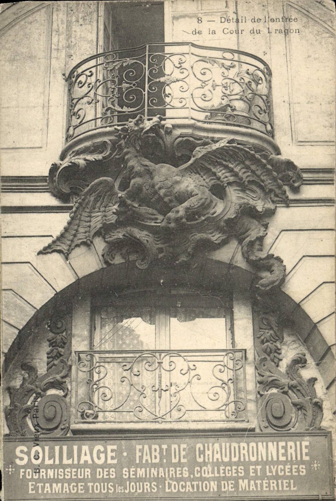 VINTAGE POSTCARD Paris Detail Of the Entry Of the Court Of the Dragon