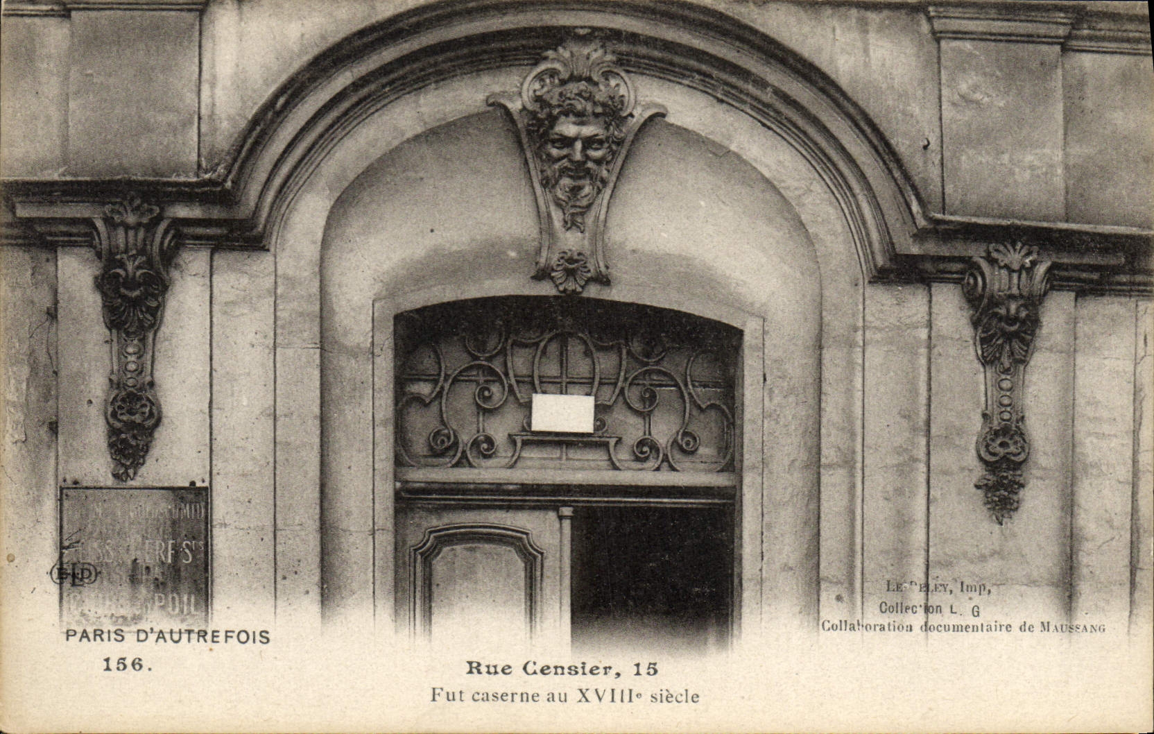 VINTAGE POSTCARD Paris D' Autrefois Street Censier Was Barracks with 18th