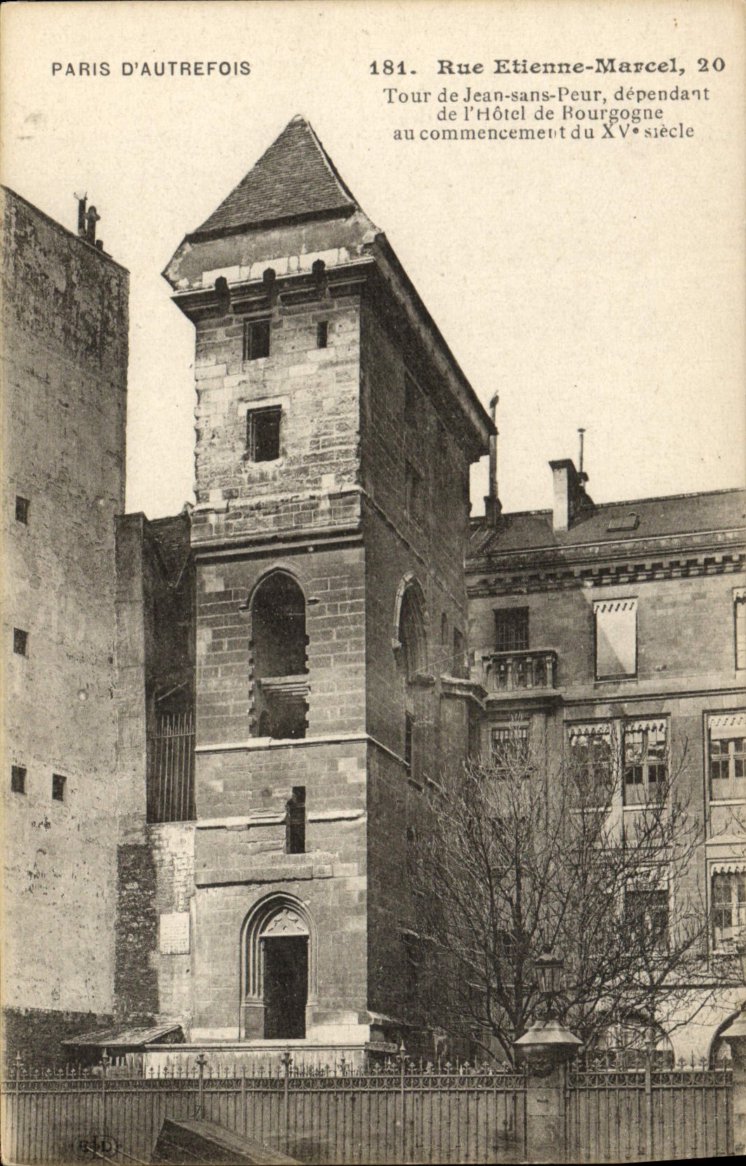 VINTAGE POSTCARD Paris D' Autrefois Street Etienne Marcel Turn Of Jean Without Fear Depending On the Hotel Of Burgundy