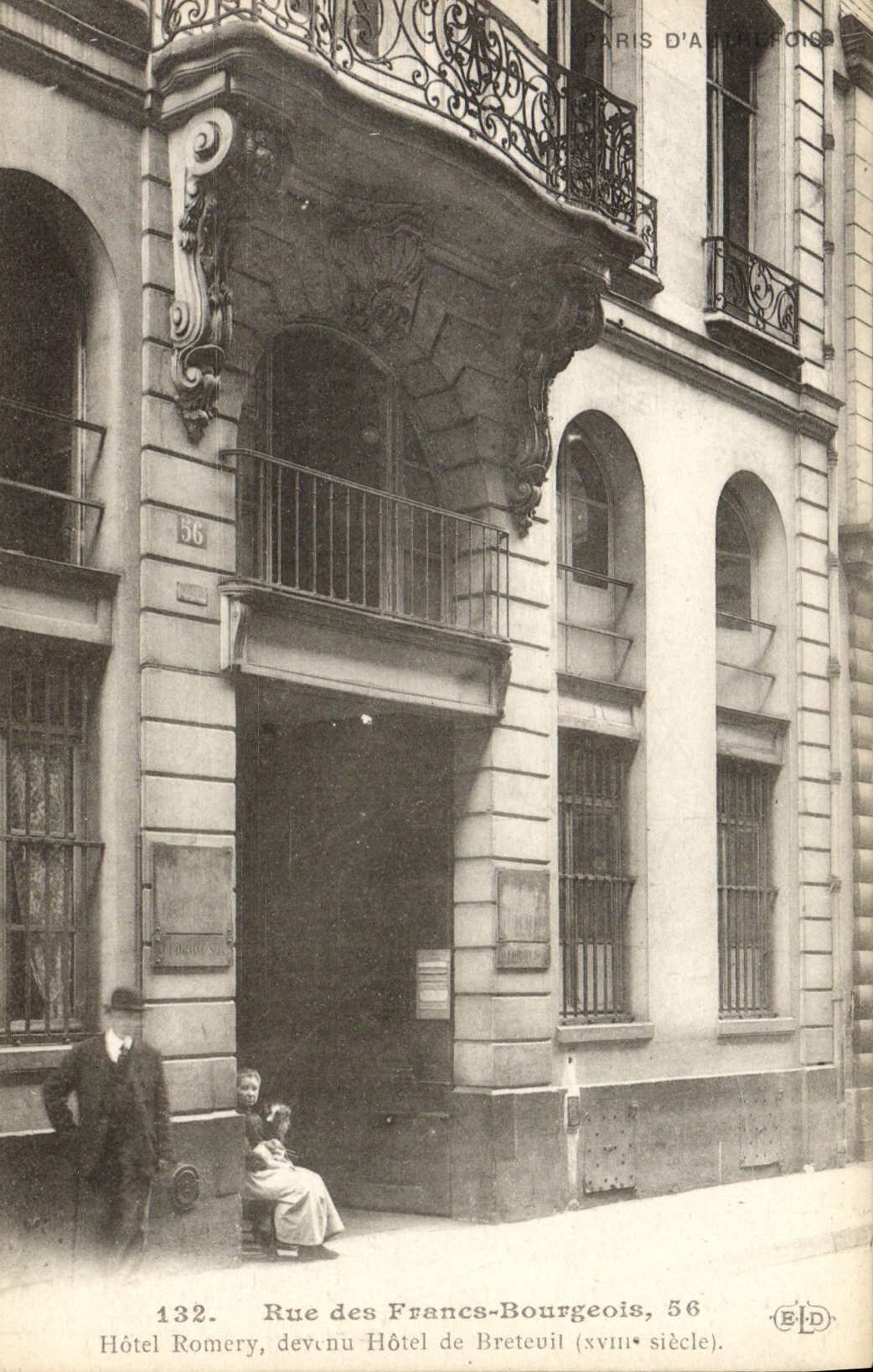 CPA Paris Rue des Francs Bourgeois Hotel Romery devenu Hotel de Breteuil