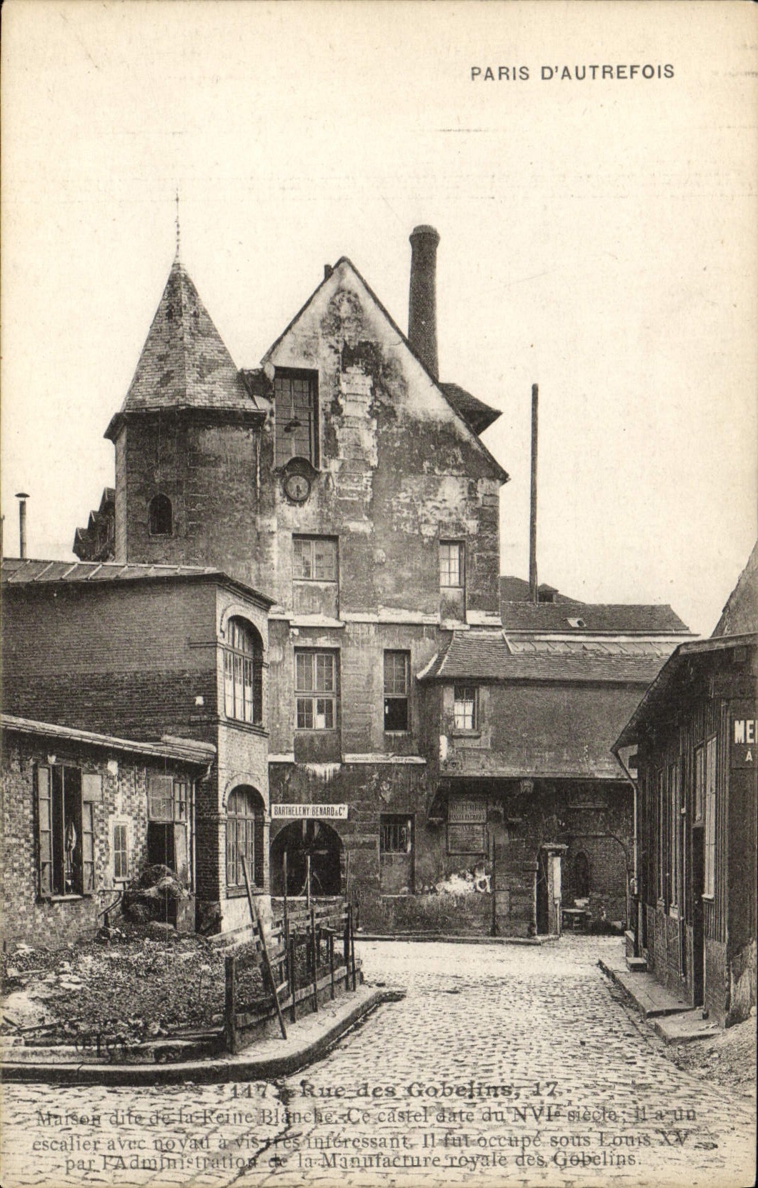 VINTAGE POSTCARD Paris D' Autrefois Street of the Goblins House known as of the White queen
