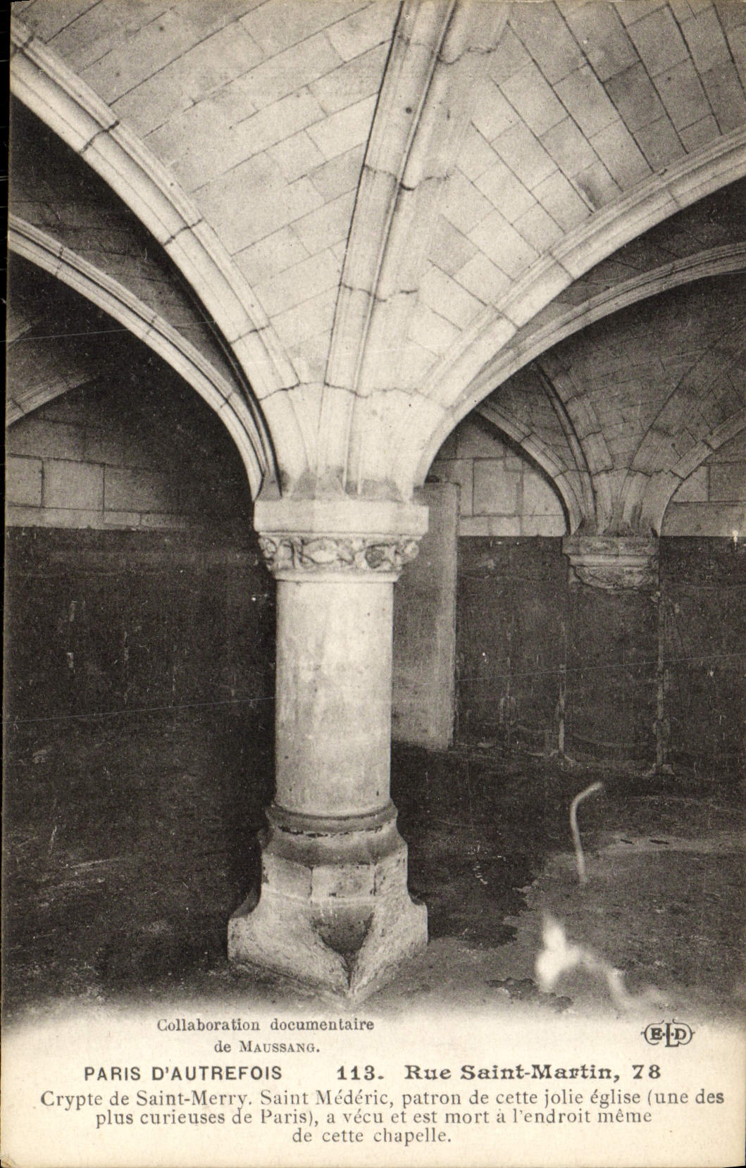 CPA Paris D'Autrefois Rue Saint Martin Crypte de Saint Medric Eglise