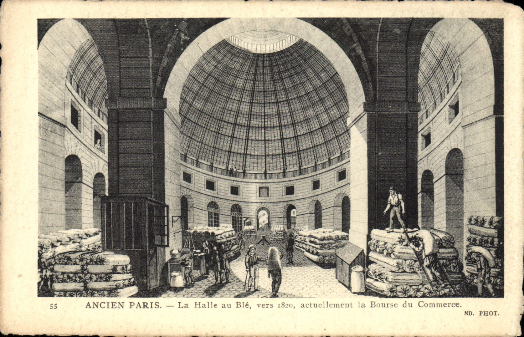 CPA Paris Ancien La Halle au Ble Vers 1820 Bours du commerce
