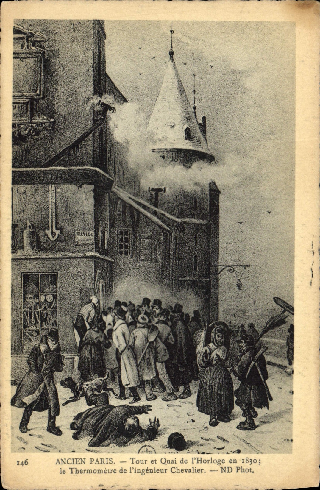 CPA Paris Ancien Tour et Quai de L'Horloge en 1830 