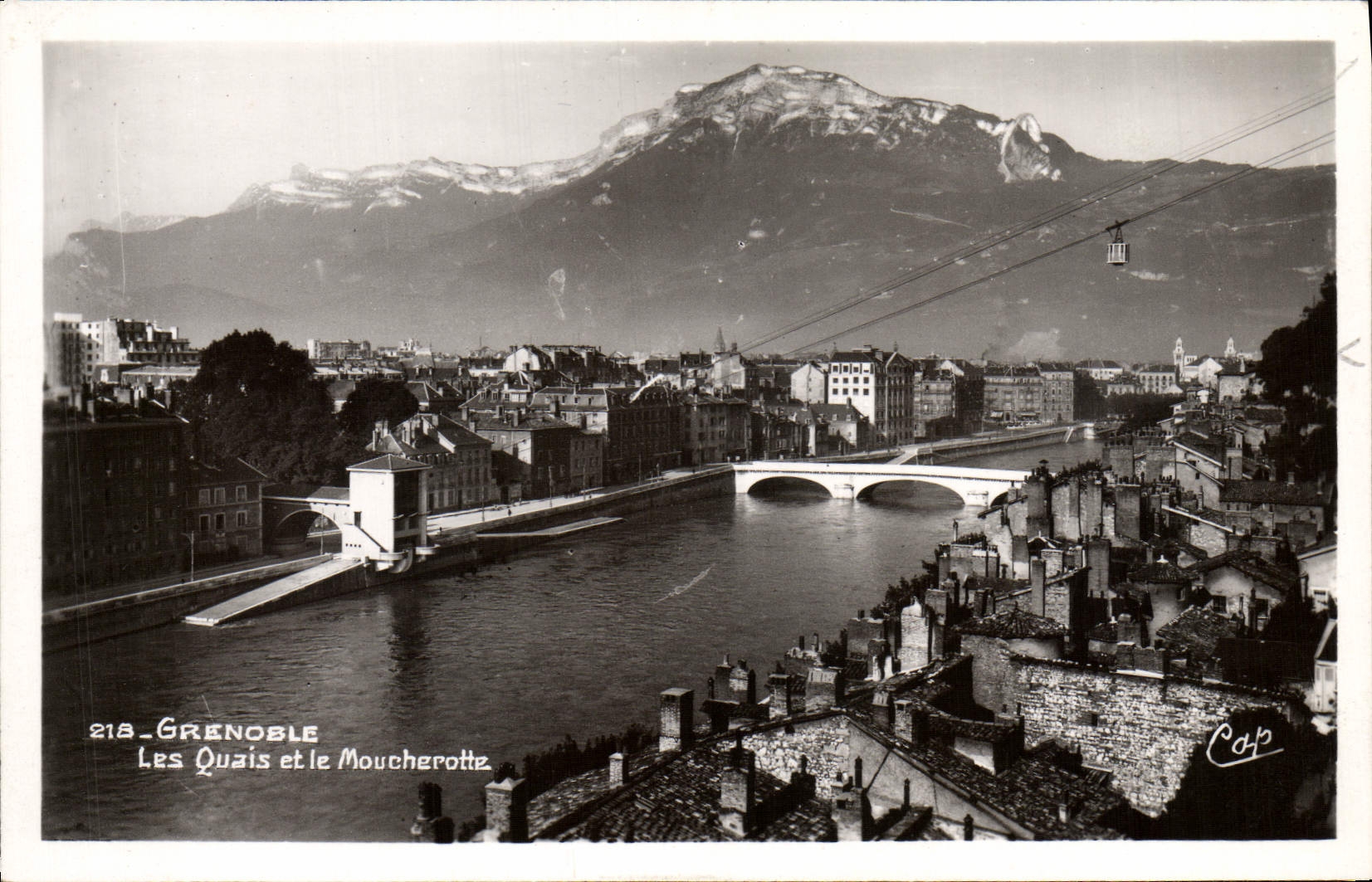 Muelles y Moucherotte de Grenoble de la POSTAL de la VENDIMIA