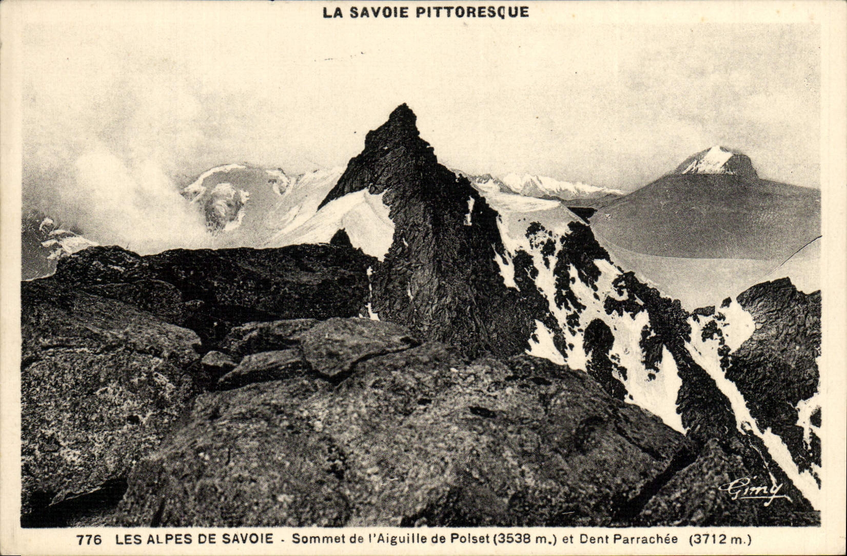 VINTAGE POSTCARD the Alps Of Savoy Summit of Aigille de Polset and the tooth arrachee