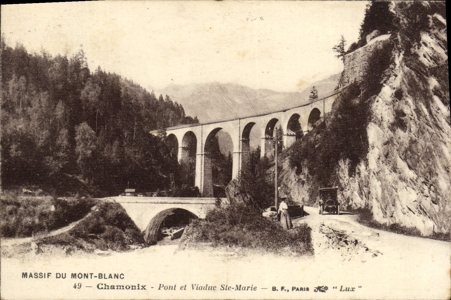 Puente y Viaduc co de Chamonix de la POSTAL de la VENDIMIA. Marie