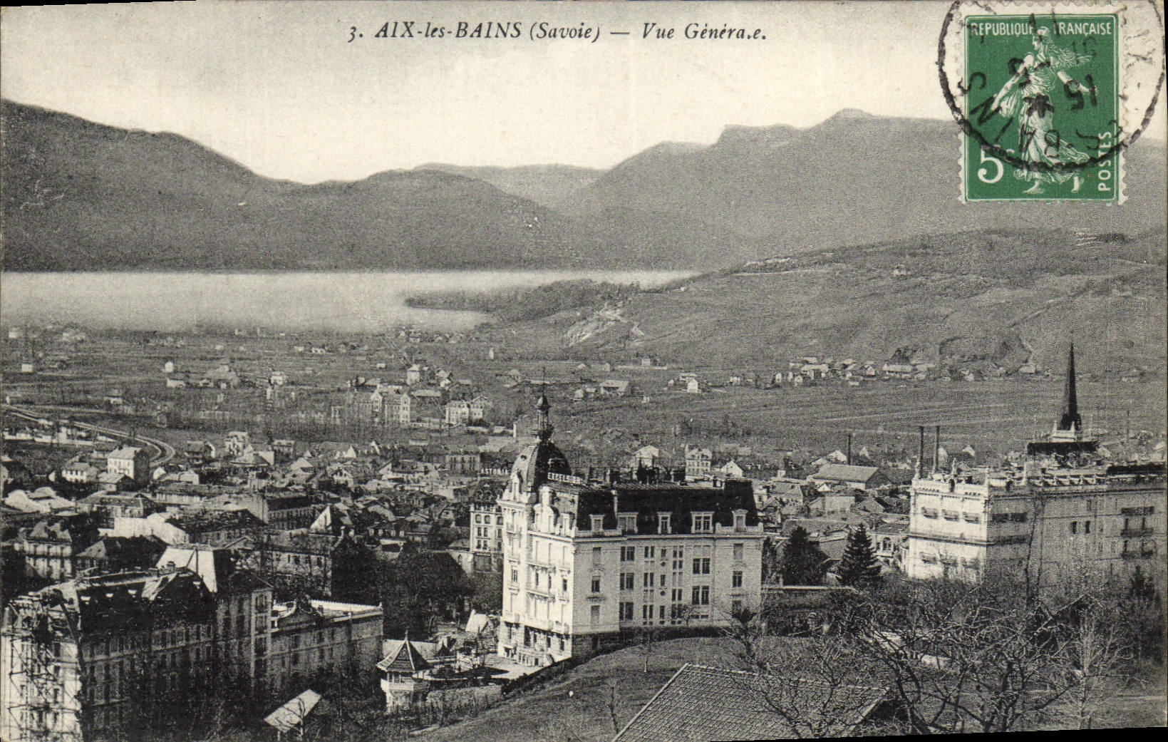 VINTAGE POSTCARD Aix les Bains View