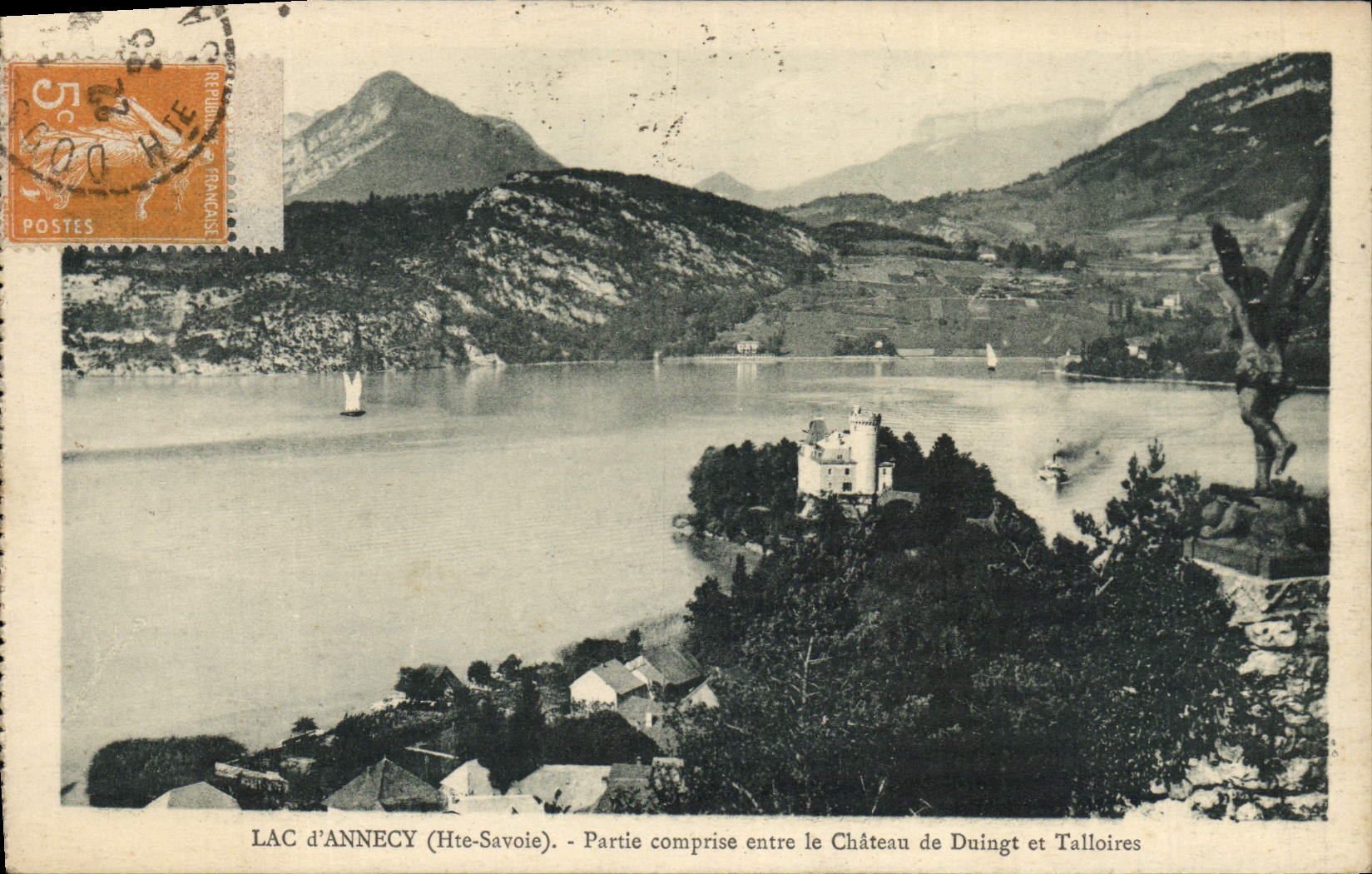 CPA Lac d'Annecy Partie Comprise entree le Chateau de Duingt et Talloires