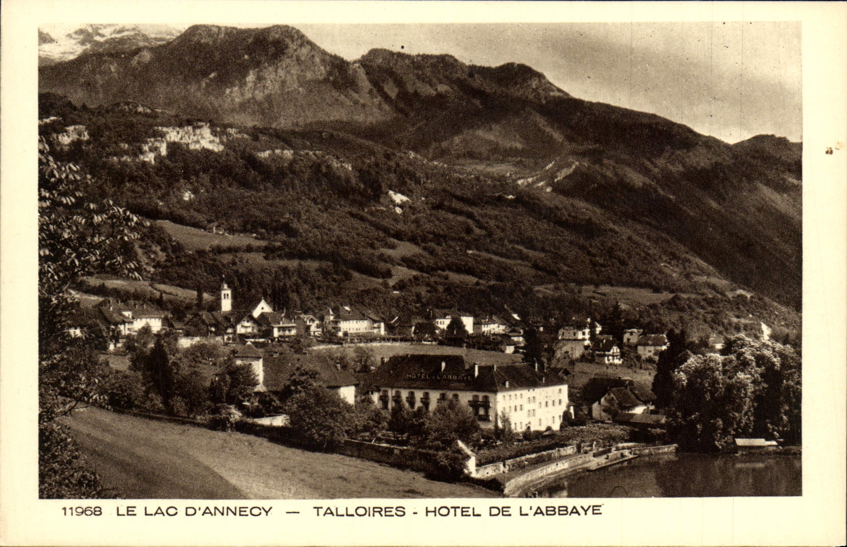 Hotel de Annecy Talloires de la POSTAL de la VENDIMIA de la abadía