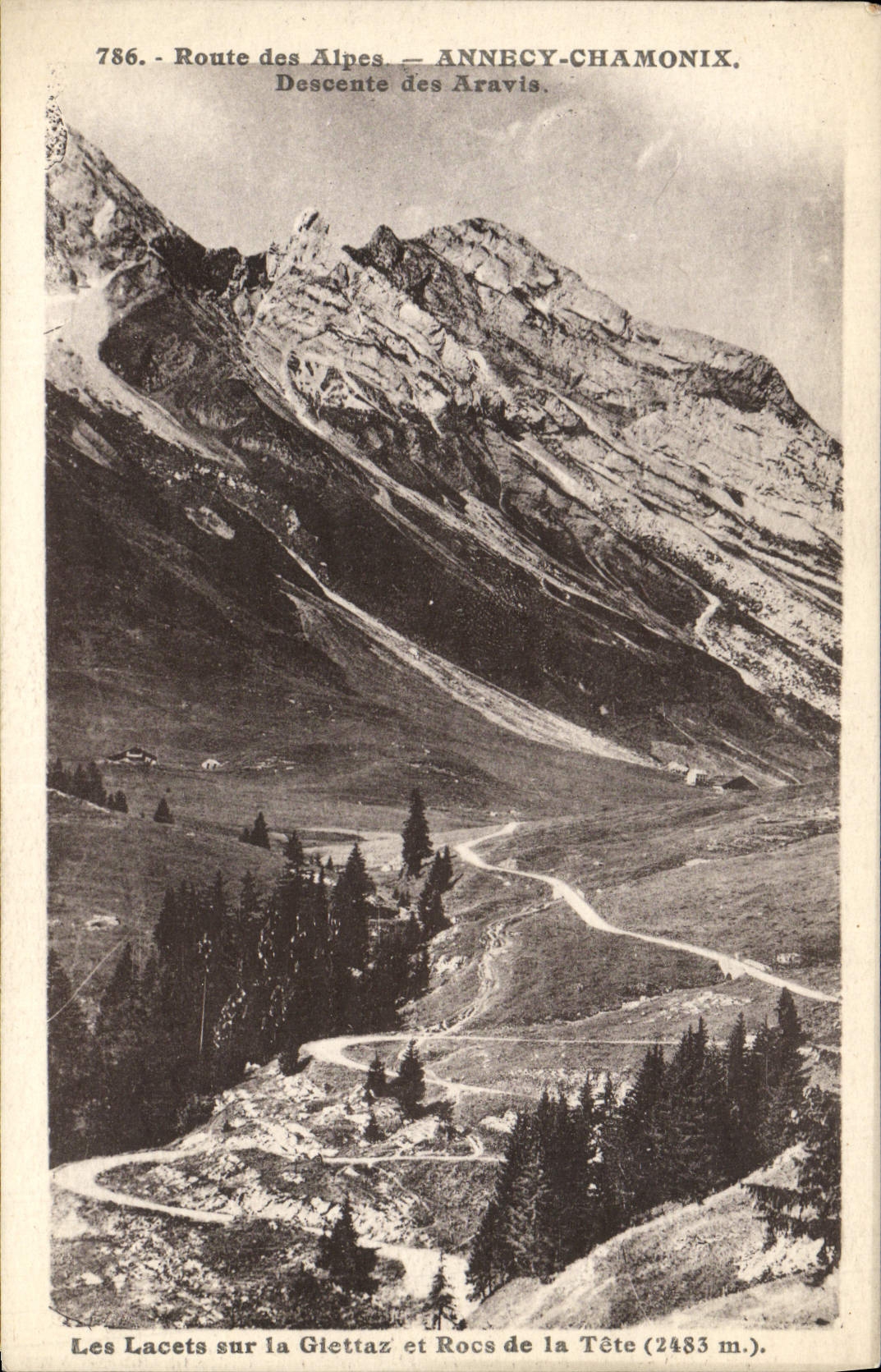 CPA Annecy Chamonix Descente des Aravis Les lacets sur la Giettaz et rocs de la tete