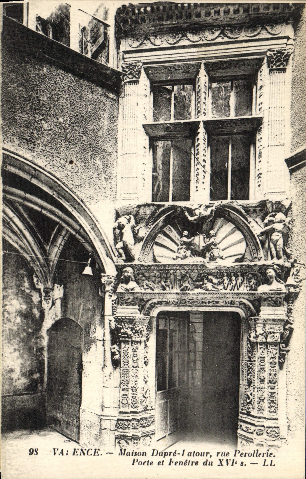 VINTAGE POSTCARD Valence Masison Dupre Latour Rue Perollerie Carries and Fenestrates