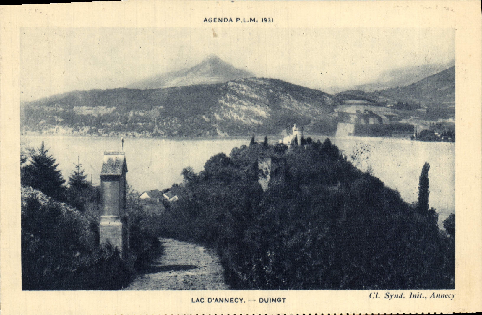 VINTAGE POSTCARD Annecy Duingt Lake