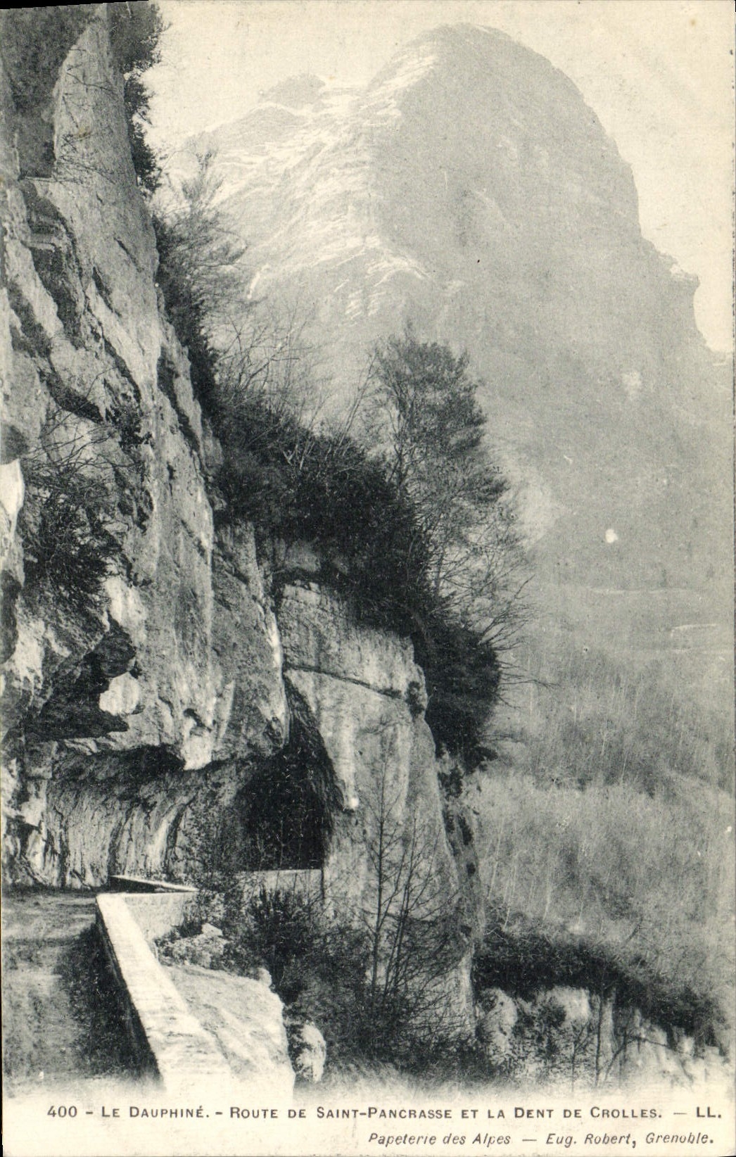 VINTAGE POSTCARD Road of Saint Paincrasse and the tooth of Crolles