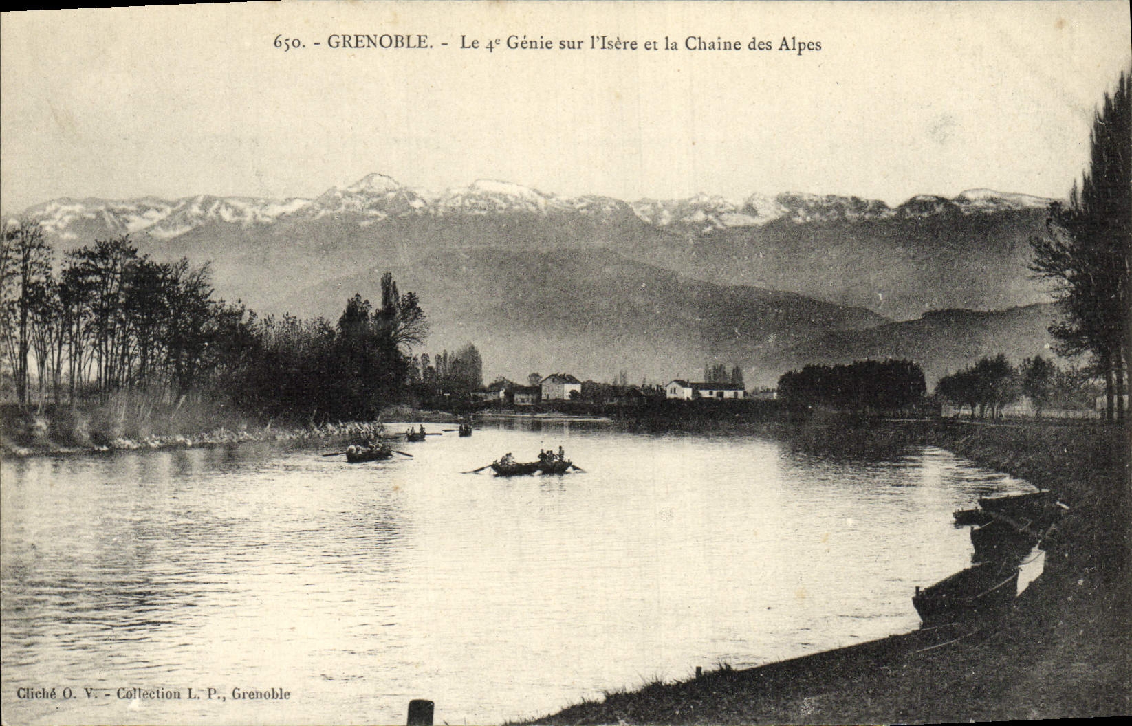 Genio de Grenoble de la POSTAL de la VENDIMIA 4to en el Isere y la gama alpestre Militaria