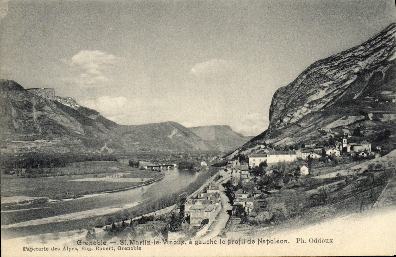 POSTAL Grenoble San Martín Vinoux de la VENDIMIA en el perfil izquierdo de Napoleon