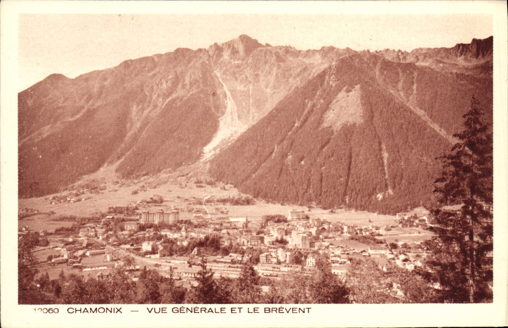 Opinión y Brevent de Chamonix de la POSTAL de la VENDIMIA
