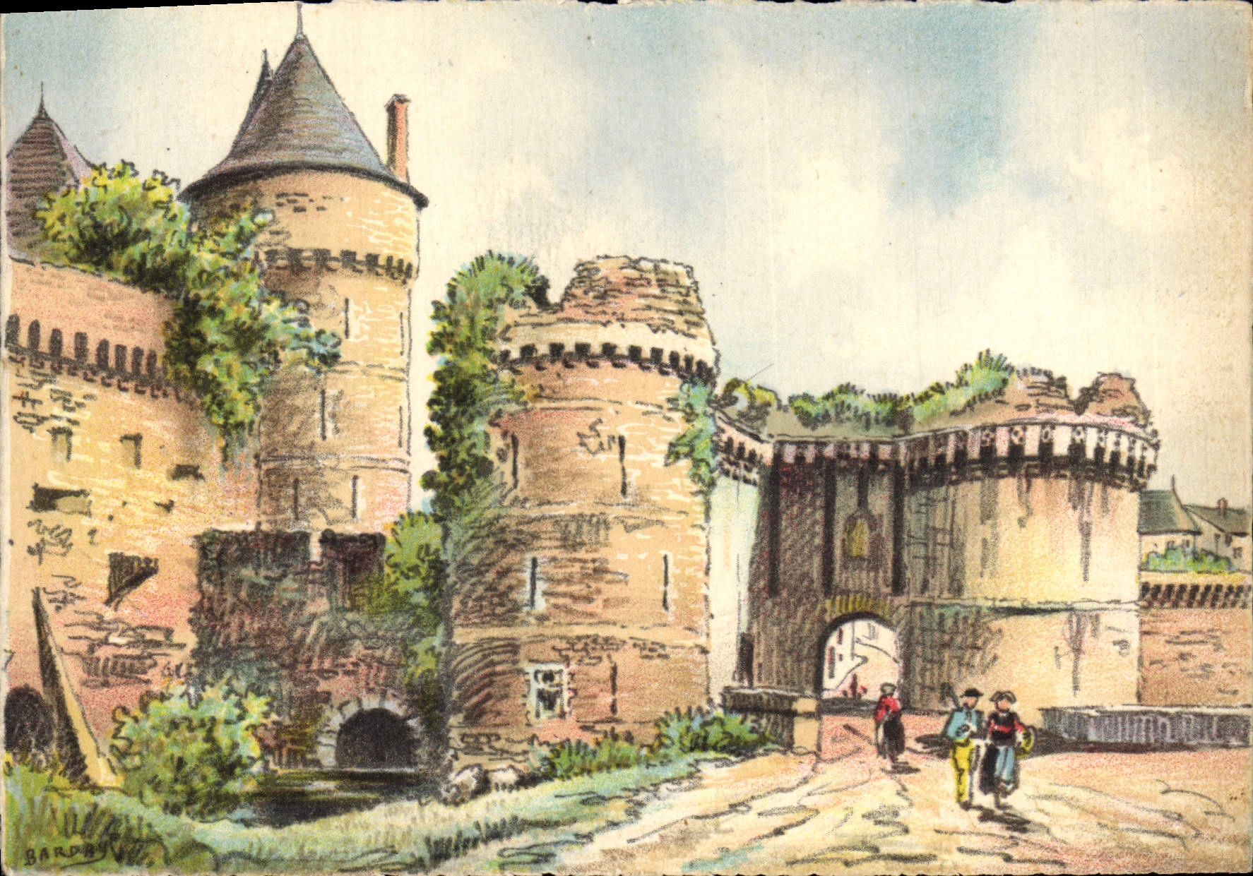 MODERN CARD Fougeres the Castle Carries Our Notre Dame