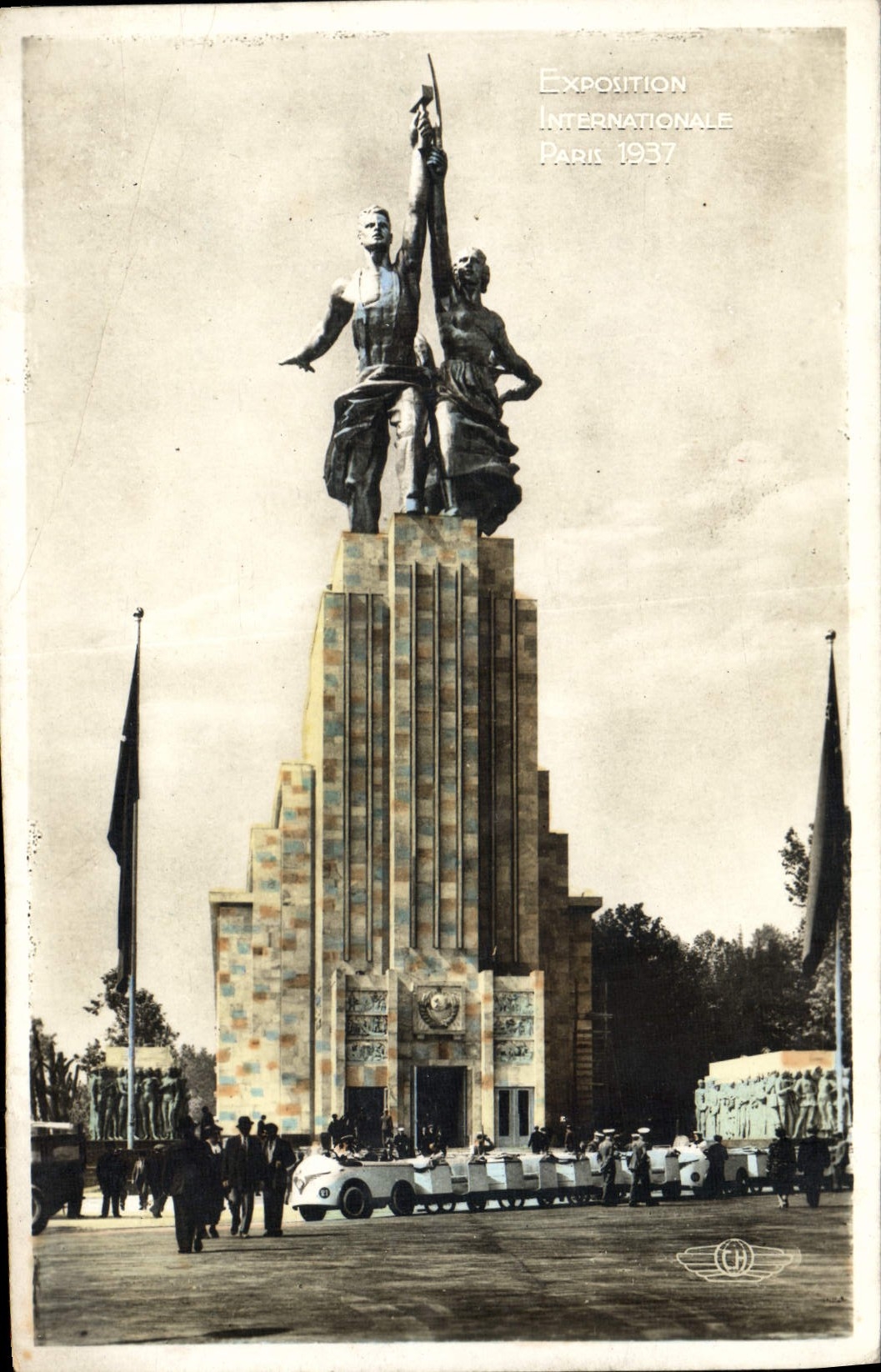 VINTAGE POSTCARD Paris International exhibition 1937 Train