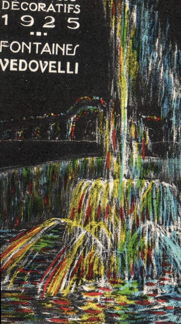 Feria de París de la POSTAL de la VENDIMIA de las fuentes decorativas de Vedovelli de los artes