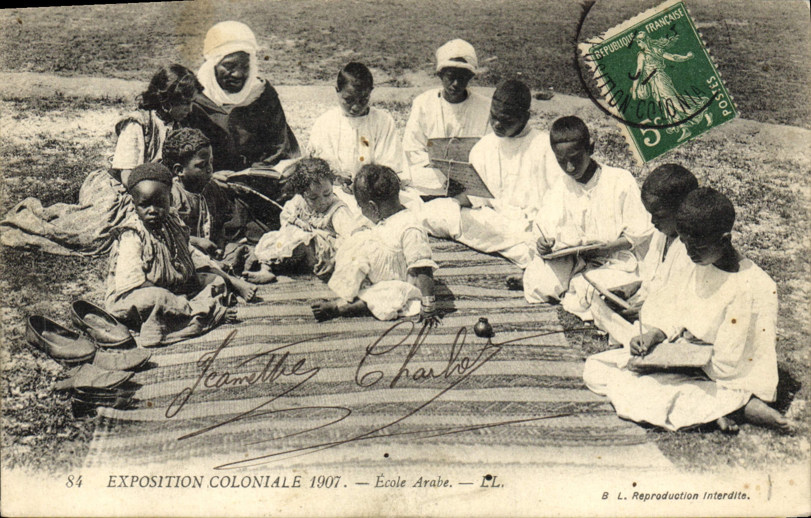 CPA Paris Exposition Coloniale 1907 Ecole arabe Enfants
