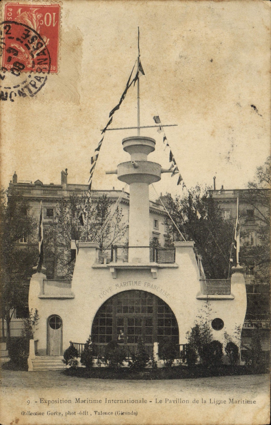 VINTAGE POSTCARD Paris Fair maritime international the house of the maritime line