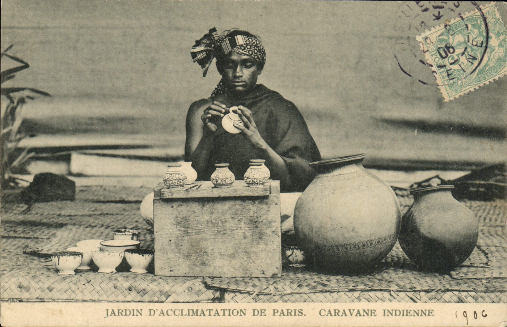 CPA Paris Jardin D'Acclimatation Caravane indienne 