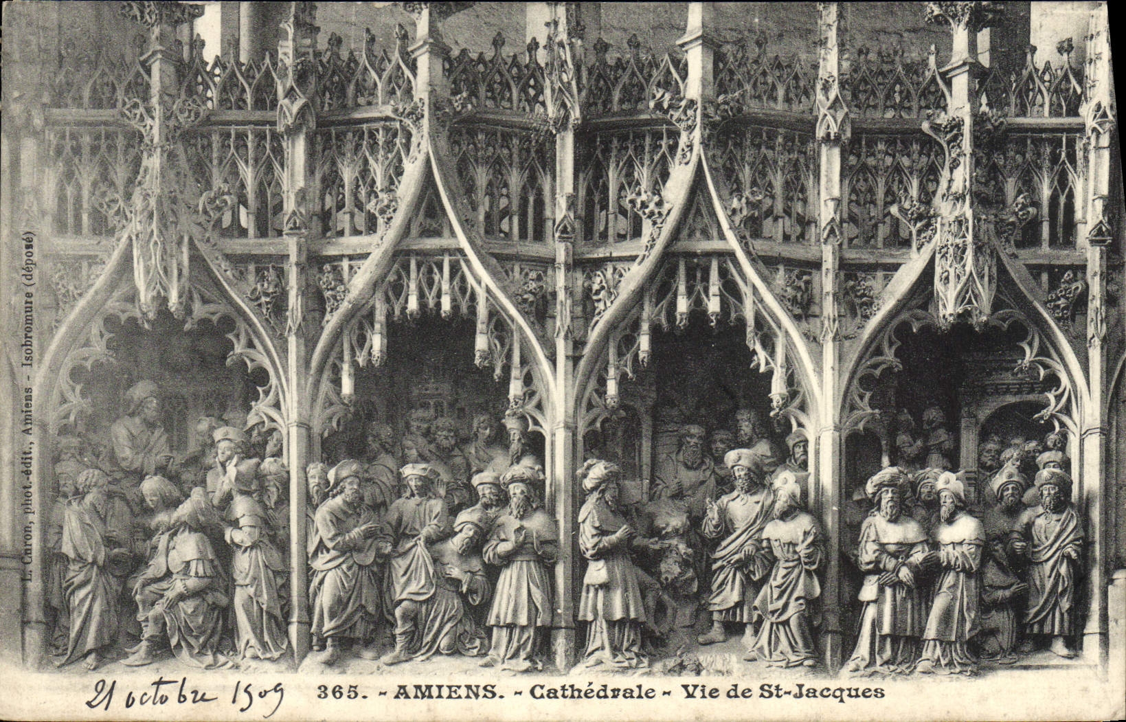 VINTAGE POSTCARD Amiens Cathedral Life of St Jacques