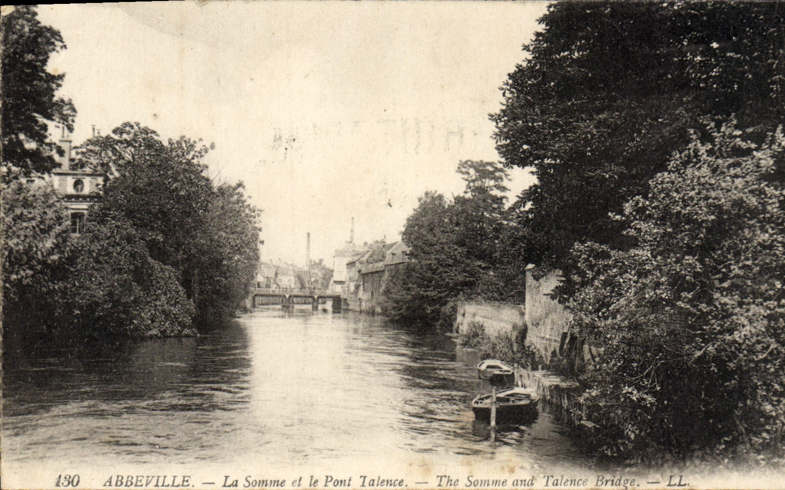 VINTAGE POSTCARD Abbeville the Sum and the Talence Bridge