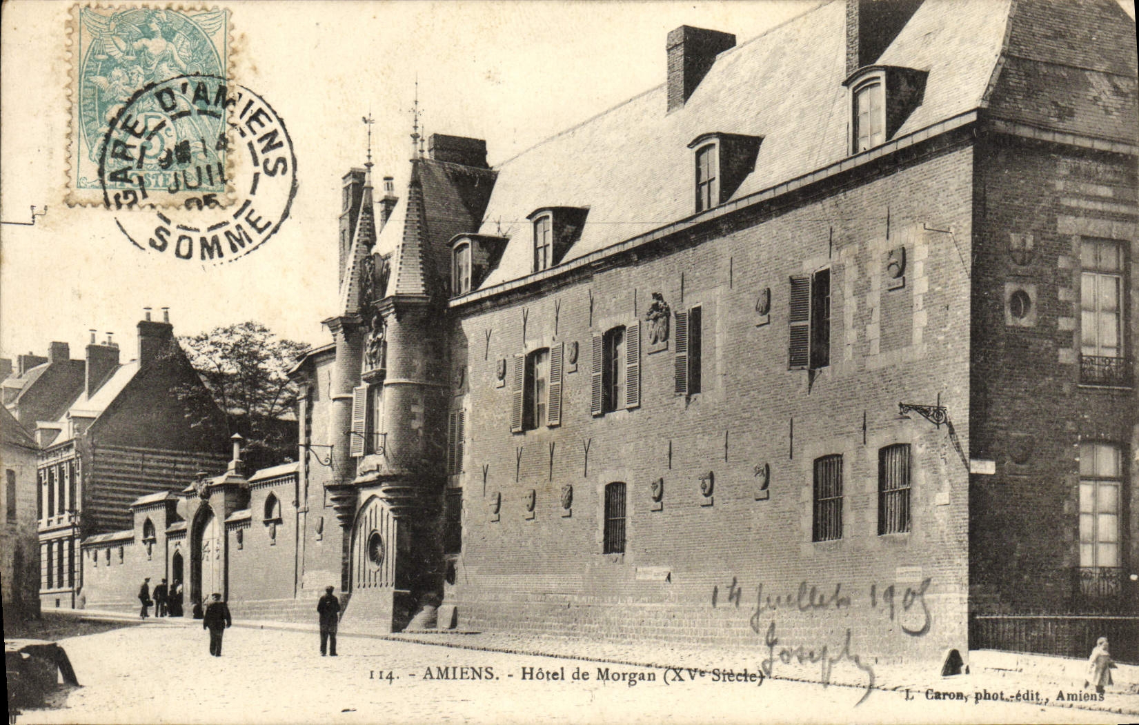 VINTAGE POSTCARD Amiens Hotel of Morgan