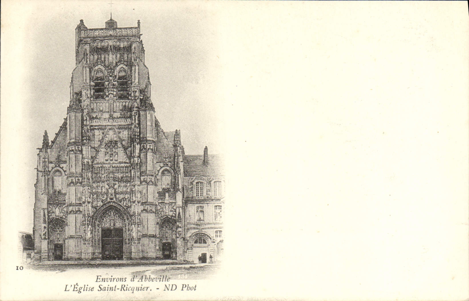 VINTAGE POSTCARD Surroundings of Abbeville Church Ricquier Saint