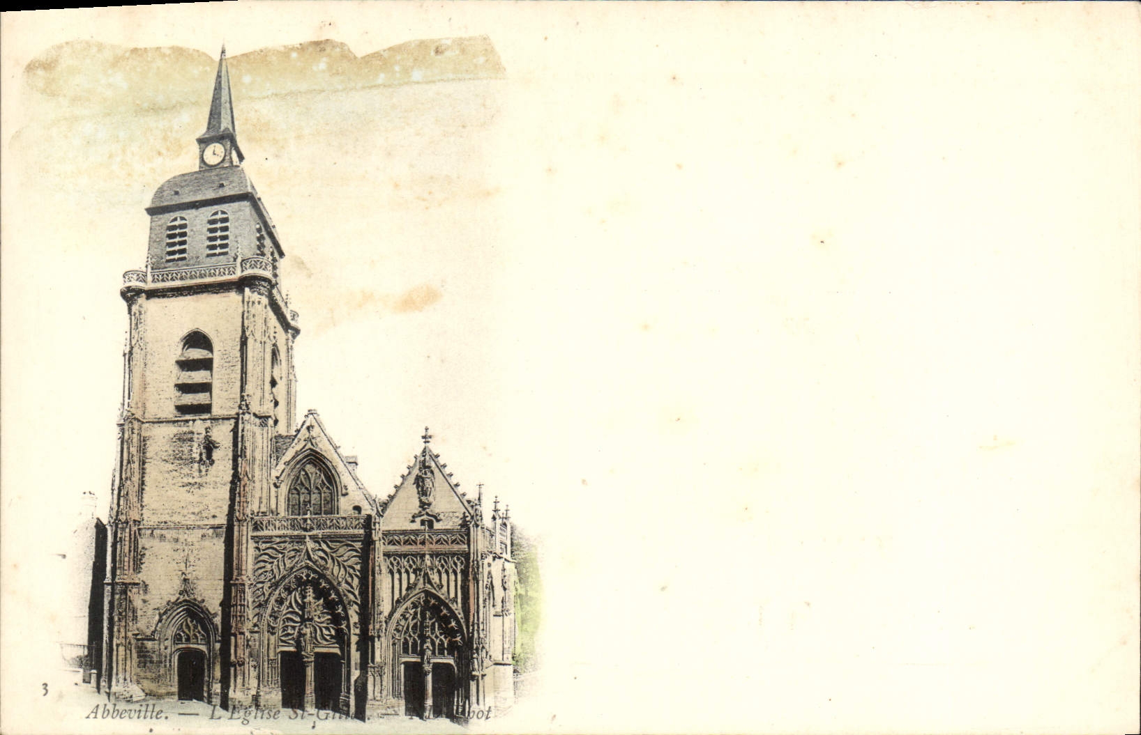 VINTAGE POSTCARD Abbeville the Church