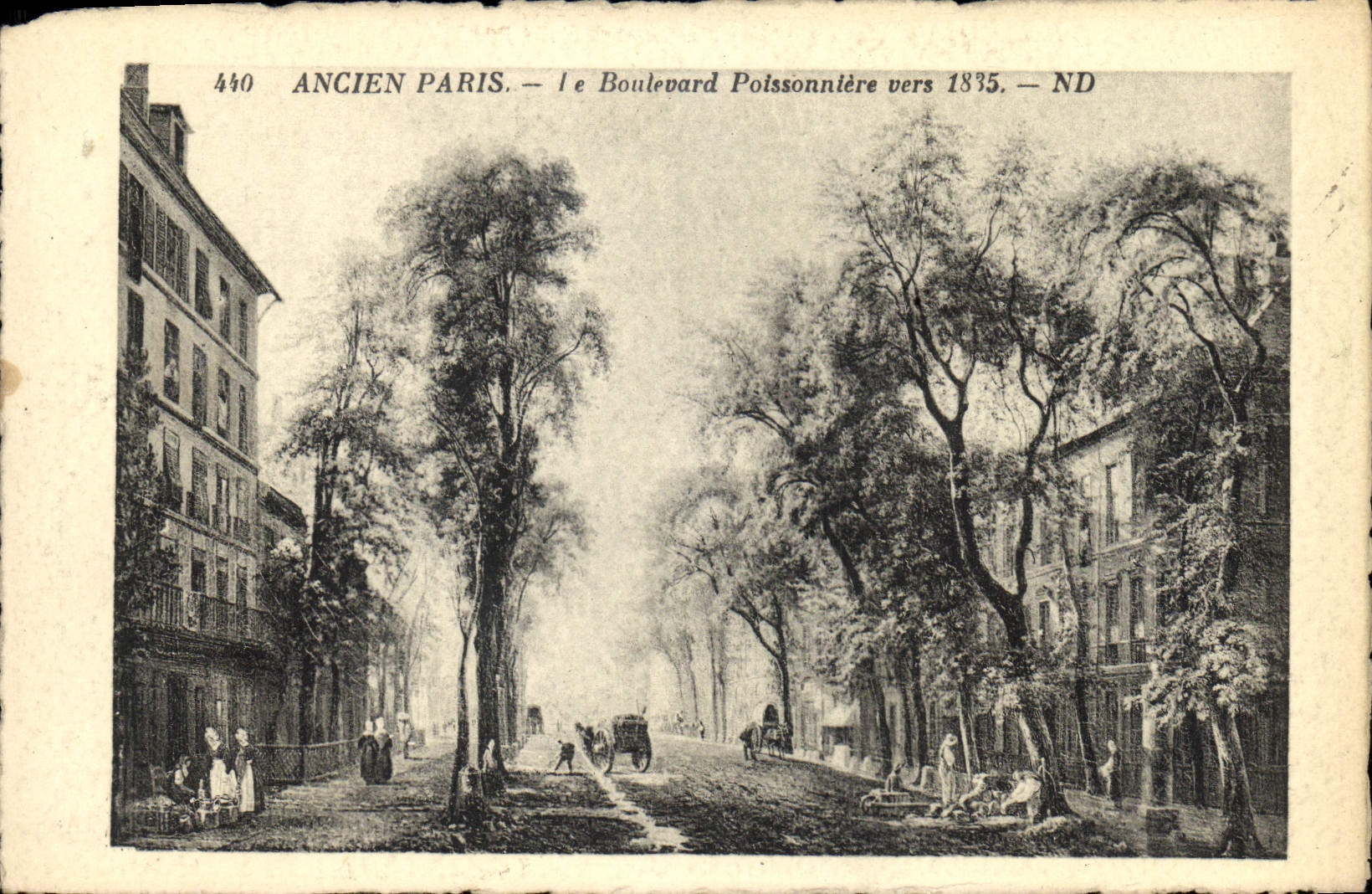 CPA Ancien Paris Le Boulevard Poissonniere vers 1835