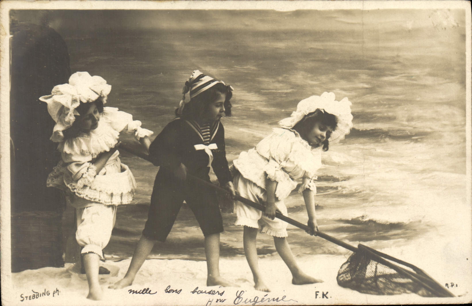 VINTAGE POSTCARD Fantasy Children with the sin