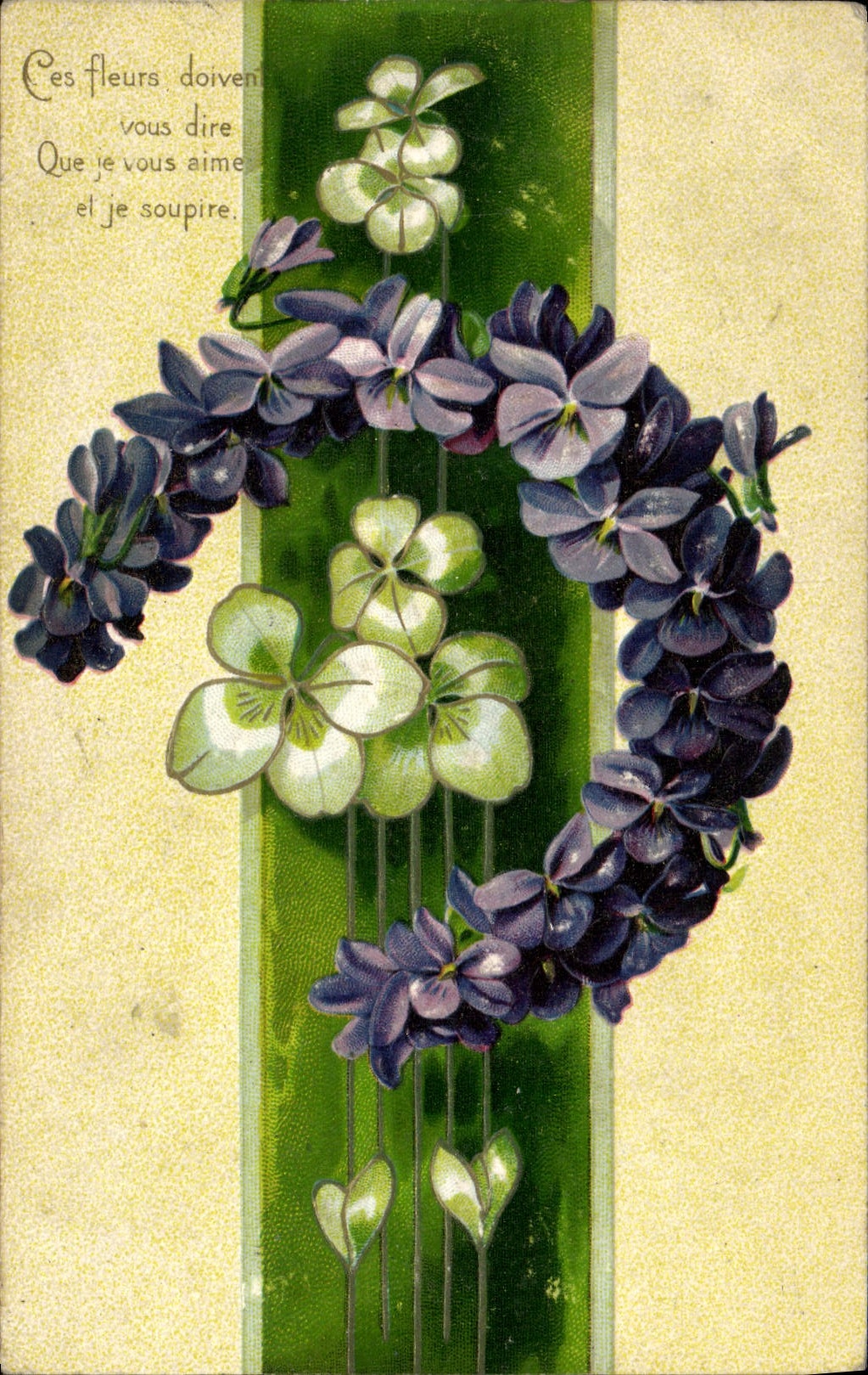 CPA Fantaisie fleurs Trefle