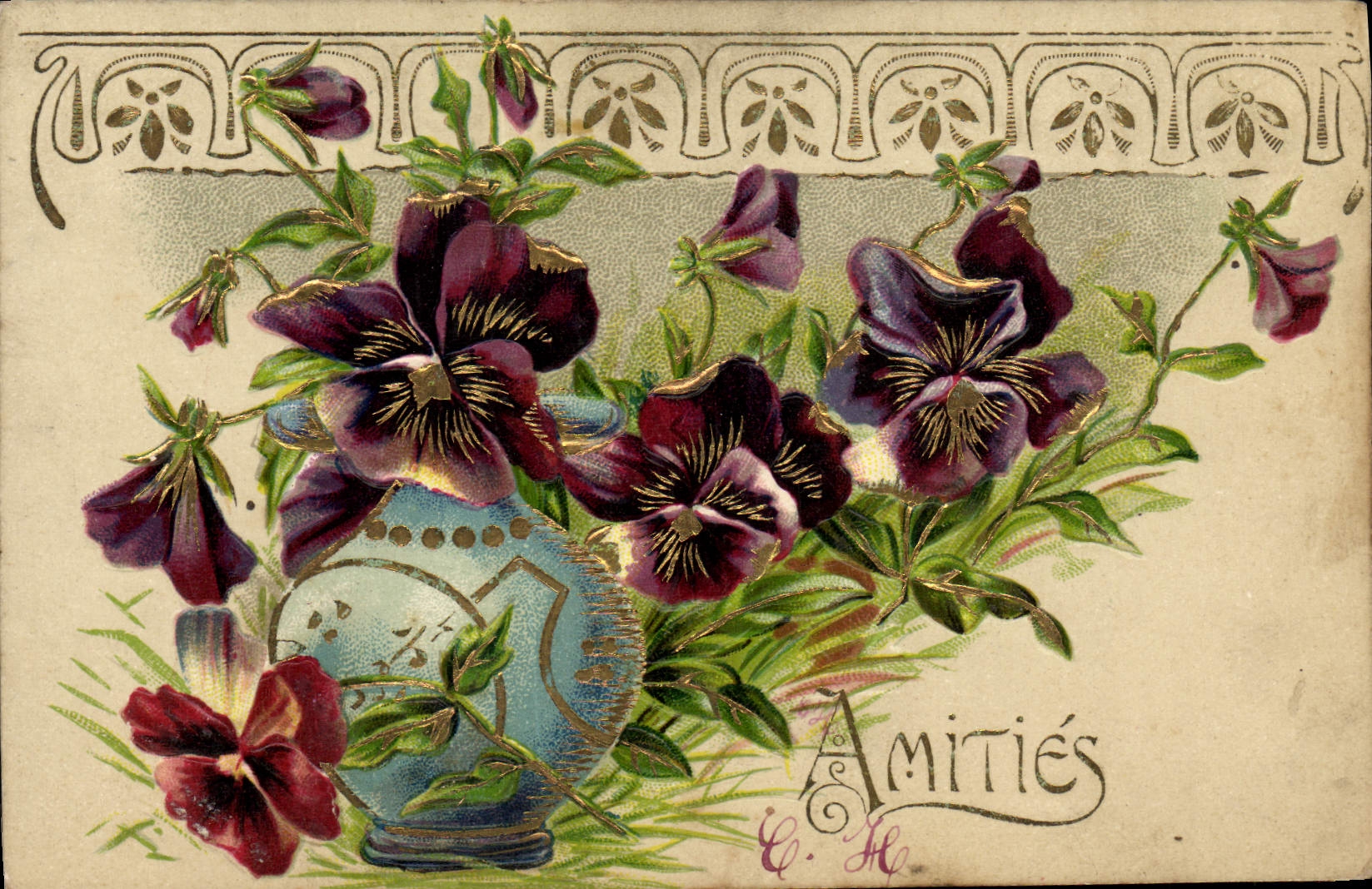 CPA Fantaisie Fleurs