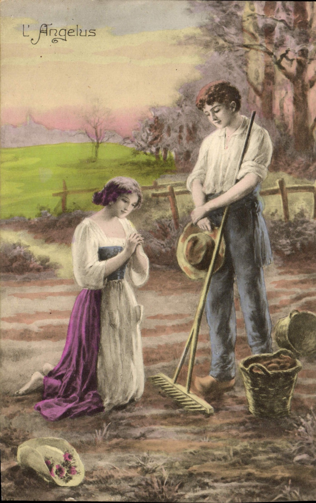 VINTAGE POSTCARD Fantasy the angelus