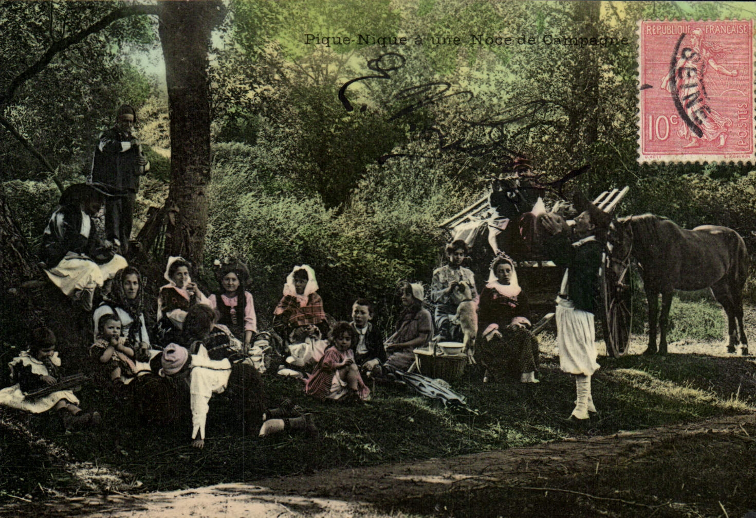 CPA Pique Nique a une noce de campagne Folklore 