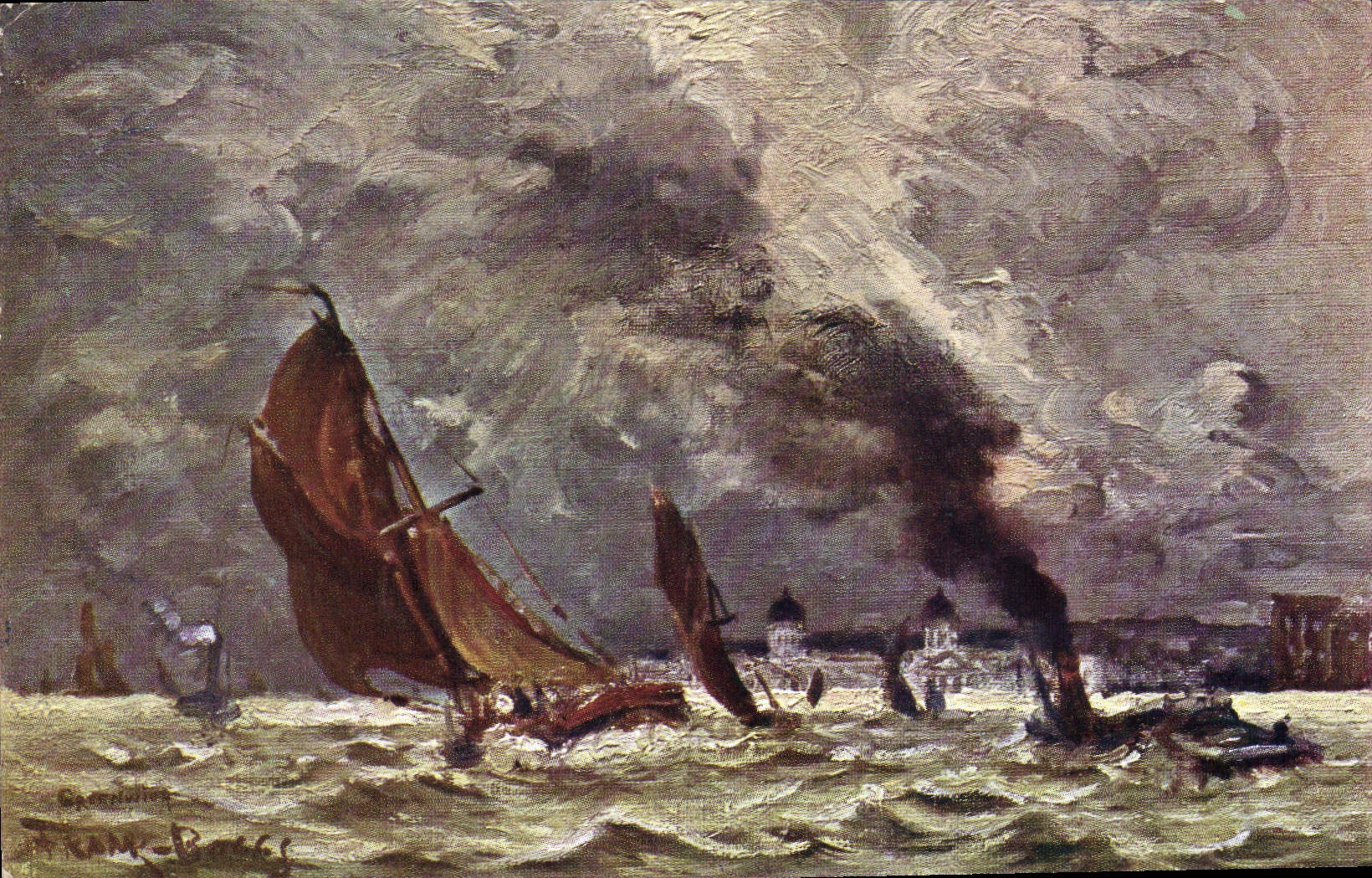 VINTAGE POSTCARD Fantasy Marine Boats